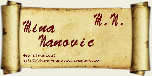 Mina Nanović vizit kartica